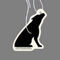Paper Air Freshener Tag W/ Tab - Coyote Howling Silhouette